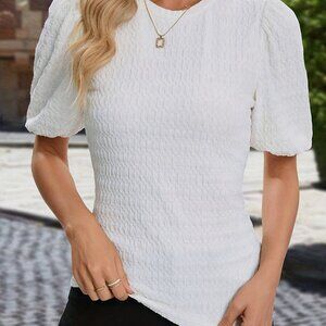 Zara White Textured Top